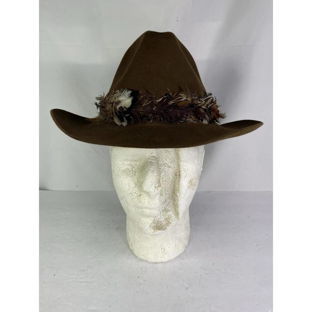 Vintage Churchill Ltd Cowboy Hat Brown Felt Mens 7 1/8